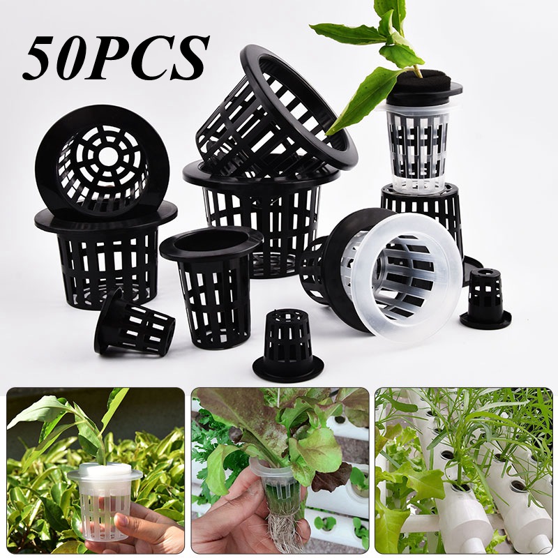 Vertical Wall Planter - 50 stuks zwart-witte grondloze mesh plantenpot,