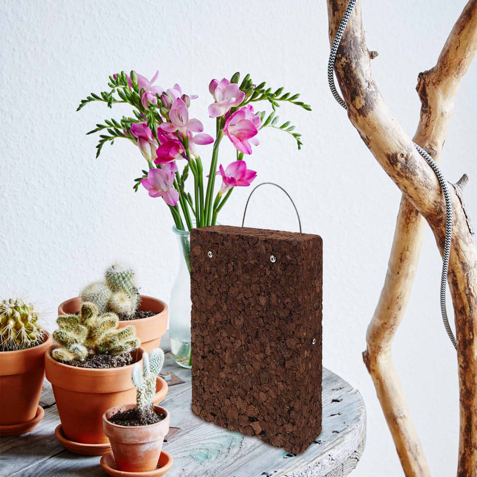Vertical Wall Planter - Rustieke Varenhouten Montageplaat Verkoolde Kurk Verdikte
